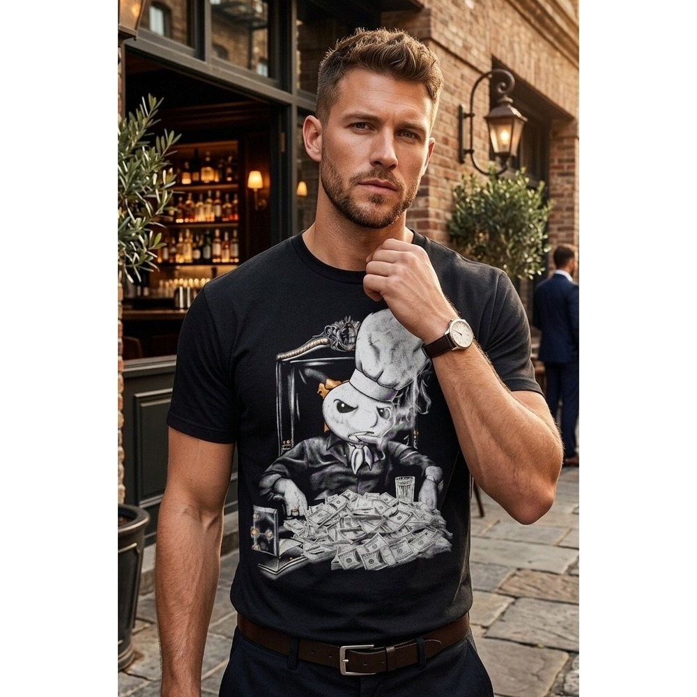 Pro Club Max Heavyweight Graphic Tee Mens 3XL Tall Black Money Chef‎ Throne USA